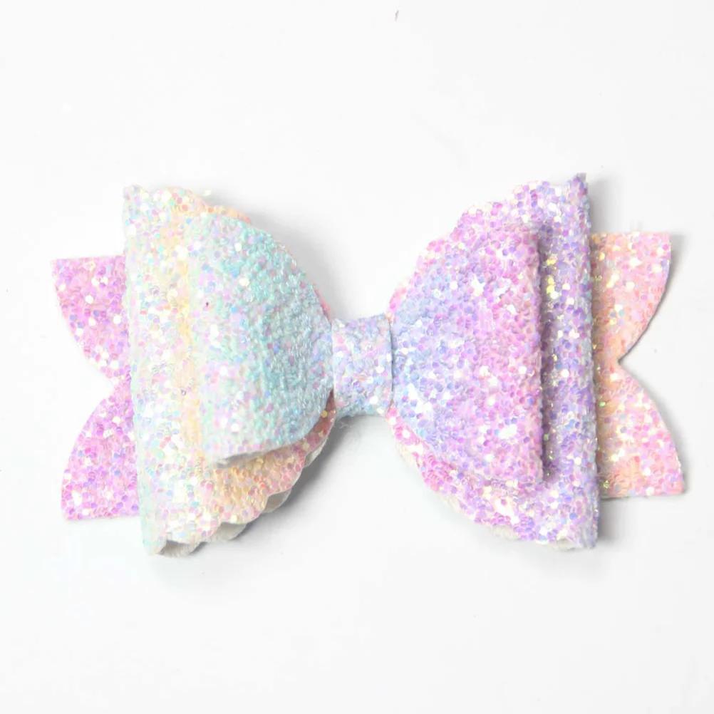 14pcs 3 ̾ Paillette Bowknot   Ŭ ر ٷƮ  Bowknot Barrette ر ٺ 